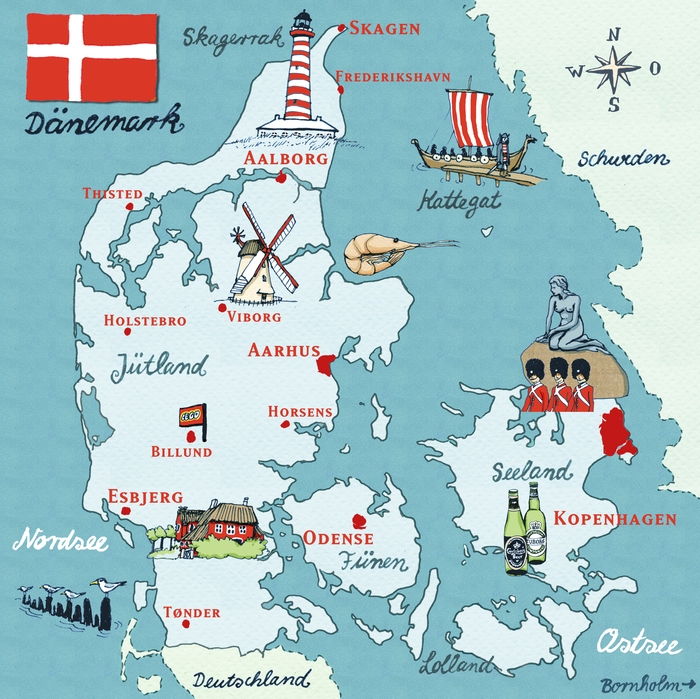 Karte von Dänemark